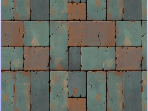 Stylized Metal Panels Seamless Texture CG 텍스쳐
