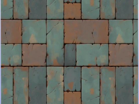 Stylized Metal Panels Seamless Texture CG Textures