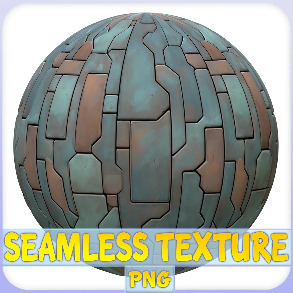 Stylized Metal Panels Seamless Texture CG Textures .c4d .max .obj .3ds .fbx .stl .blend 
