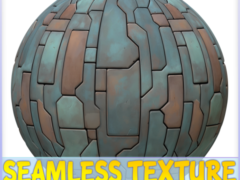 Stylized Metal Panels Seamless Texture Tekstur CG