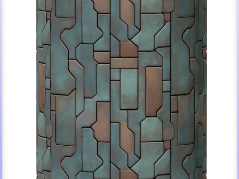 Stylized Metal Panels Seamless Texture CG Tekstury
