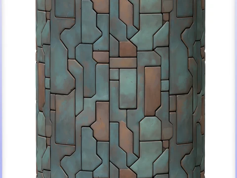Stylized Metal Panels Seamless Texture CG Textures