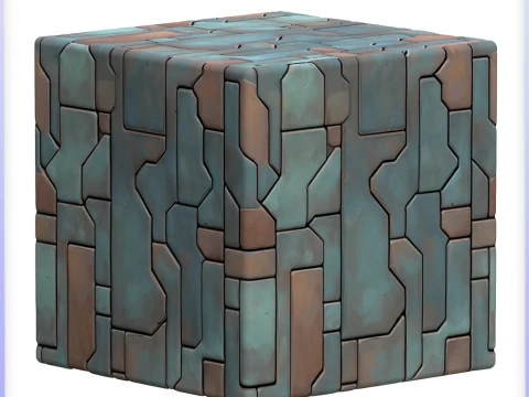 Stylized Metal Panels Seamless Texture CG Textures