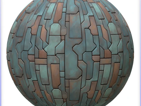 Stylized Metal Panels Seamless Texture CG Textures