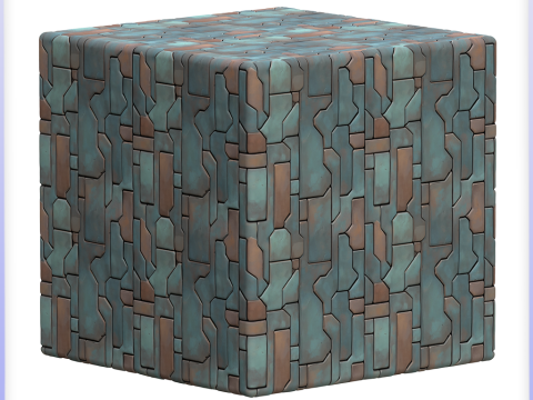 Stylized Metal Panels Seamless Texture CG Tekstury