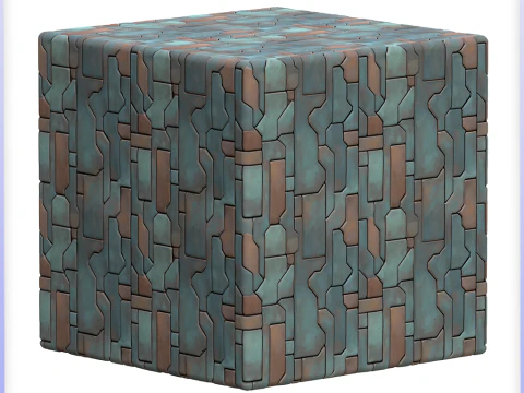 Stylized Metal Panels Seamless Texture CG Textures