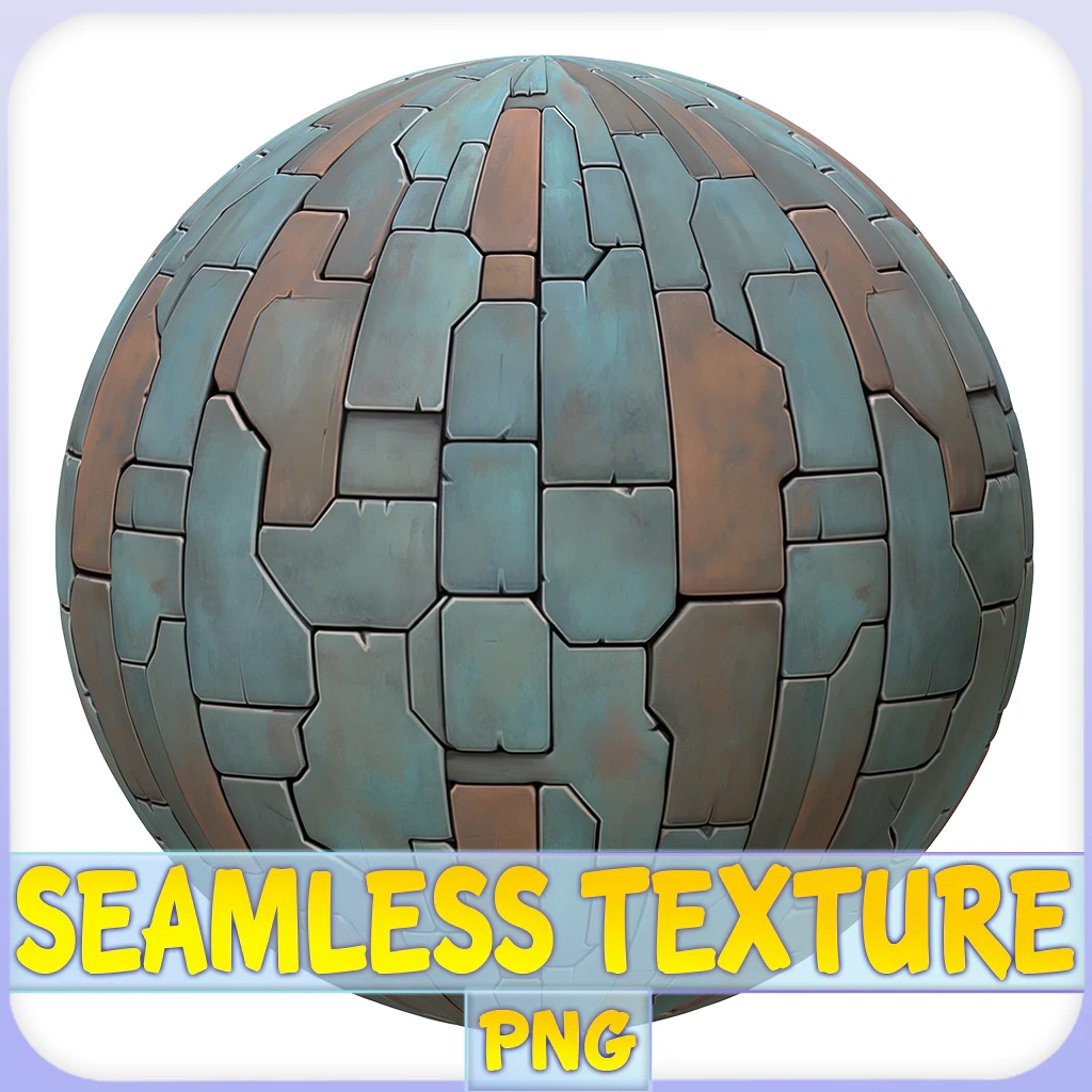 Stylized Metal Panels Seamless Texture CG Textures .c4d .max .obj .3ds .fbx .stl .blend