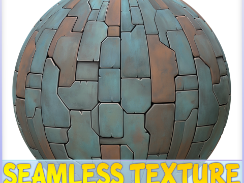 Stylized Metal Panels Seamless Texture Tekstur CG