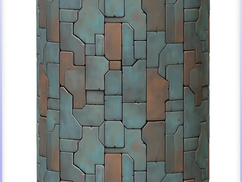 Stylized Metal Panels Seamless Texture CG Textures