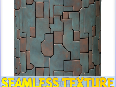 Stylized Metal Panels Seamless Texture Tekstur CG