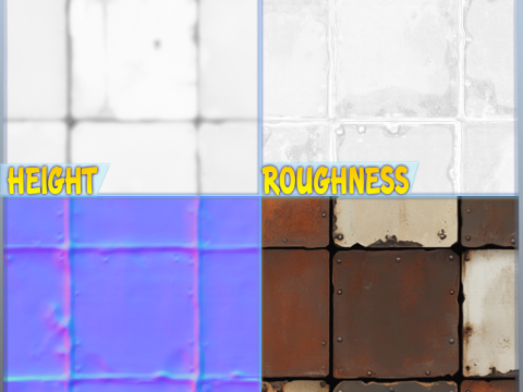 Stylized Metal Panels Seamless Texture CG टेक्स्चर्स
