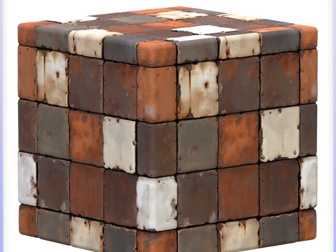 Stylized Metal Panels Seamless Texture CG Textures