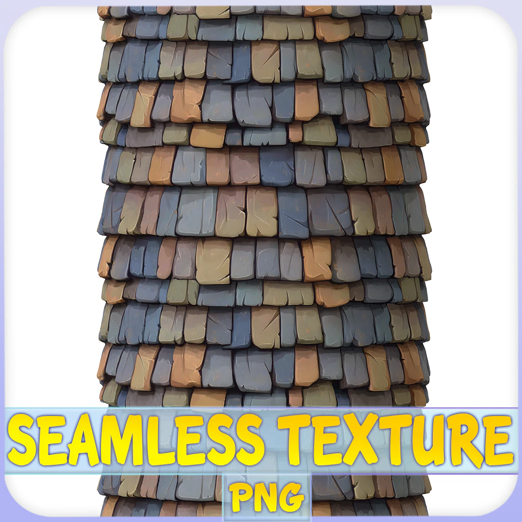 Stylized Roof Seamless Texture CG Textures .c4d .max .obj .3ds .fbx .stl .blend
