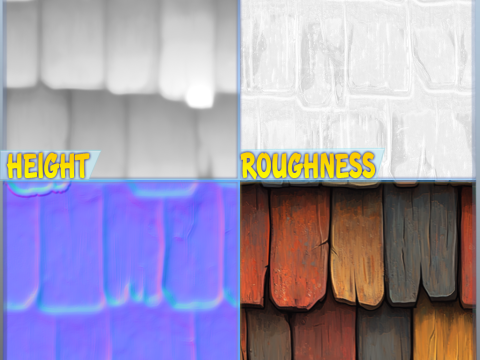 Stylized Roof Seamless Texture CG テクスチャ