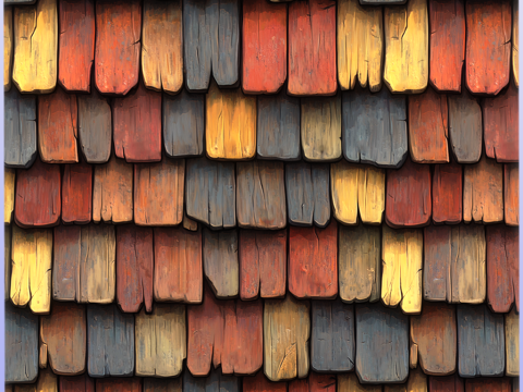 Stylized Roof Seamless Texture CG テクスチャ