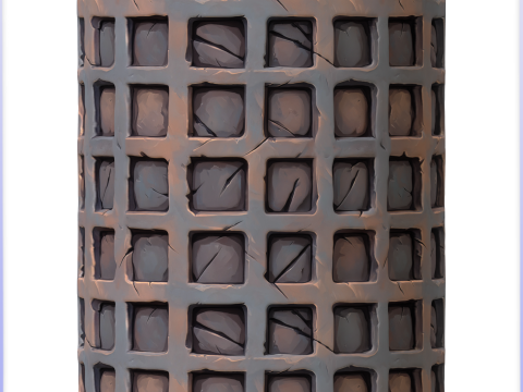 Stylized Rusty Metal Grid Texture CG Textures
