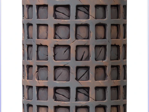 Stylized Rusty Metal Grid Texture CG Textures