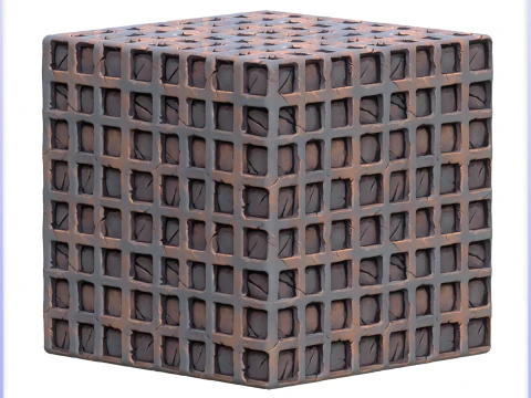 Stylized Rusty Metal Grid Texture CG Textures