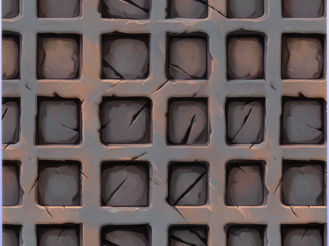 Stylized Rusty Metal Grid Texture CG Textures