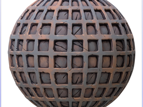 Stylized Rusty Metal Grid Texture CG Textures
