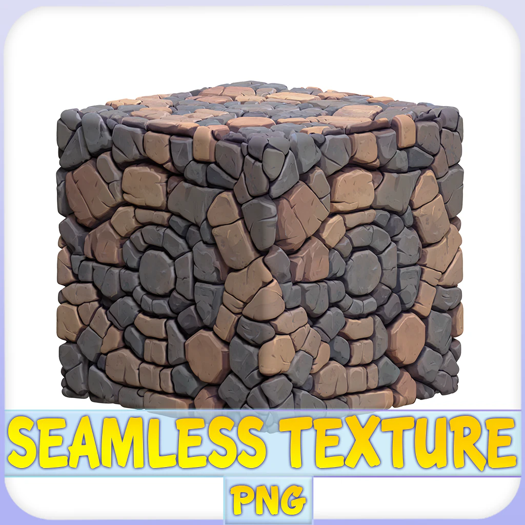 Stylized Stone Floor Seamless Texture CG Textures .c4d .max .obj .3ds .fbx .stl .blend 