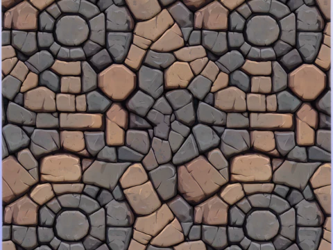 Stylized Stone Floor Seamless Texture CG Textures