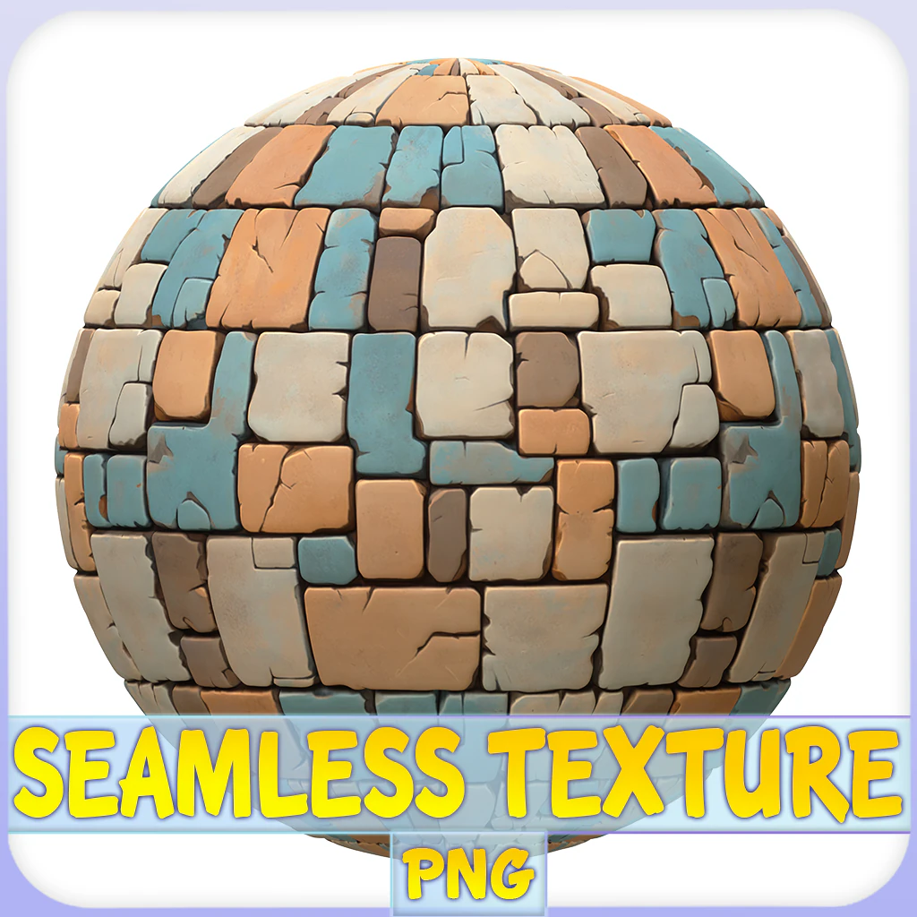 Stylized Stone Floor Seamless Texture CG Textures .c4d .max .obj .3ds .fbx .stl .blend 