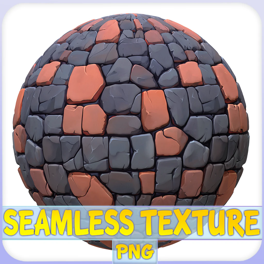 Stylized Stone Floor Seamless Texture CG Textures .c4d .max .obj .3ds .fbx .stl .blend 