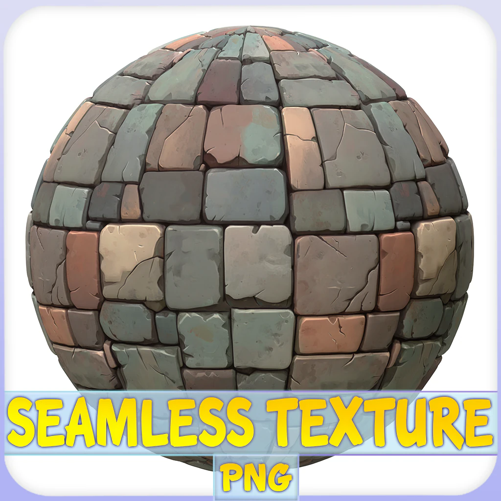 Stylized Stone Floor Seamless Texture CG Textures .c4d .max .obj .3ds .fbx .stl .blend