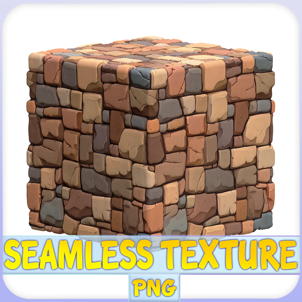 Stylized Stone Floor Seamless Texture CG Textures .c4d .max .obj .3ds .fbx .stl .blend 