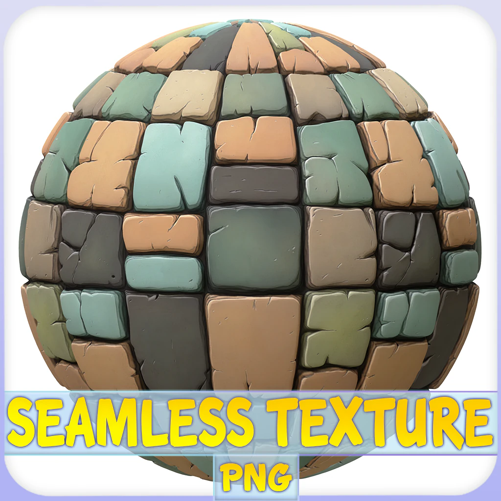 Stylized Stone Floor Seamless Texture CG Textures .c4d .max .obj .3ds .fbx .stl .blend 