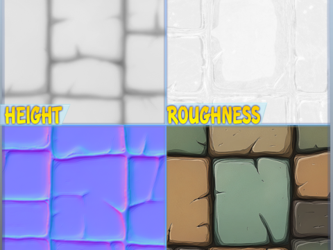 Stylized Stone Floor Seamless Texture CG 텍스쳐