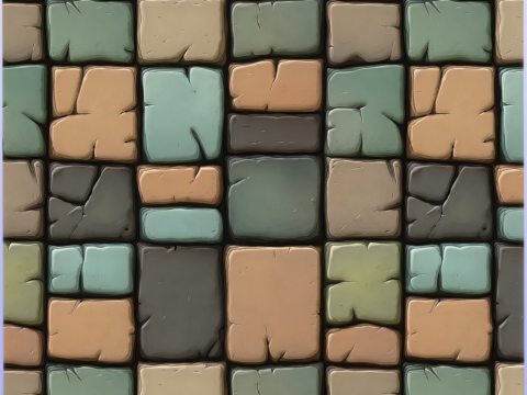 Stylized Stone Floor Seamless Texture CG 텍스쳐