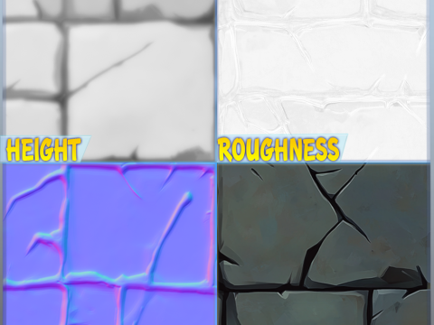 Stylized Stone Floor Seamless Texture CG Текстуры