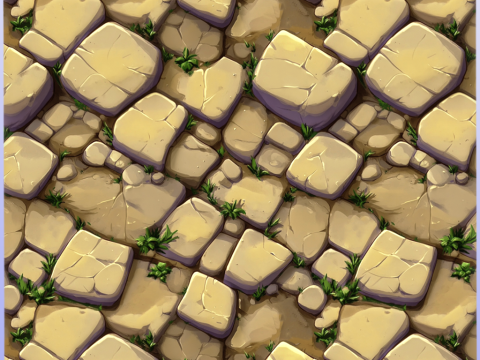 Stylized Stone Floor Seamless Texture CG Textures