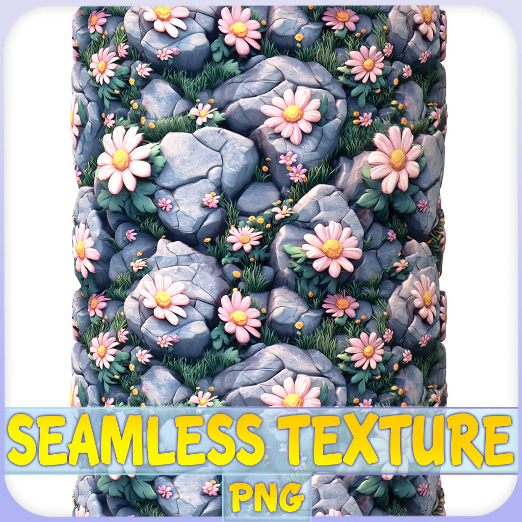 Stylized Stone Floor Seamless Texture CG Textures .c4d .max .obj .3ds .fbx .stl .blend