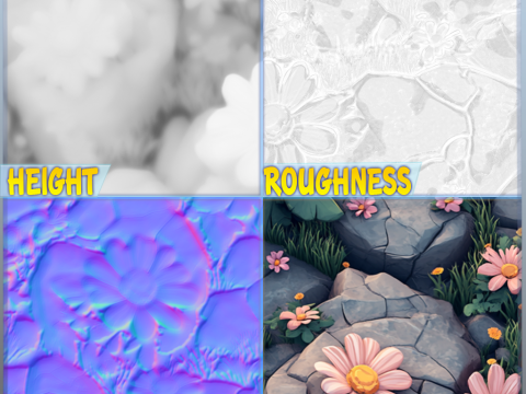 Stylized Stone Floor Seamless Texture CG テクスチャ