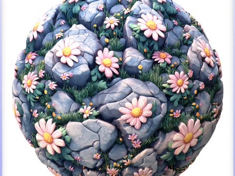 Stylized Stone Floor Seamless Texture CG テクスチャ