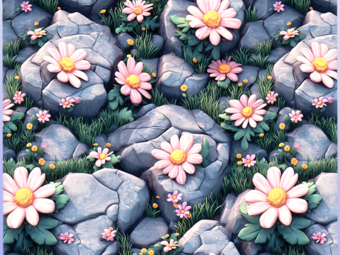 Stylized Stone Floor Seamless Texture CG テクスチャ