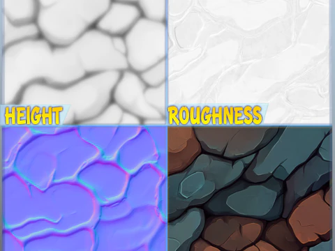 Stylized Stone Floor Seamless Texture CG Textures