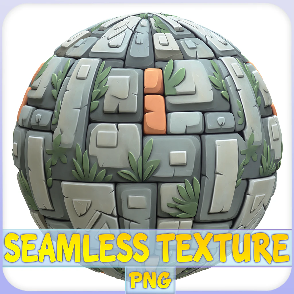 Stylized Stone Floor Seamless Texture CG Textures .c4d .max .obj .3ds .fbx .stl .blend 