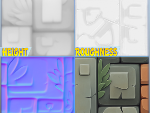 Stylized Stone Floor Seamless Texture CG टेक्स्चर्स