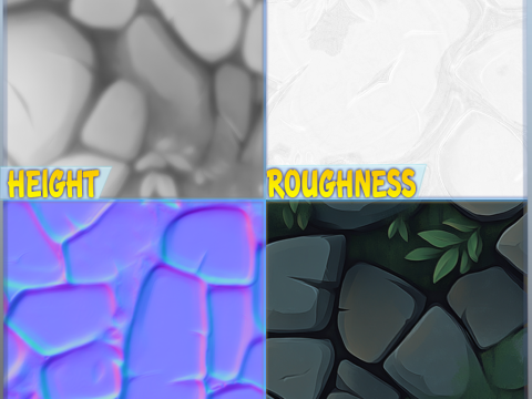 Stylized Stone Floor Seamless Texture CG テクスチャ