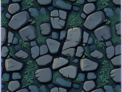 Stylized Stone Floor Seamless Texture CG 텍스쳐