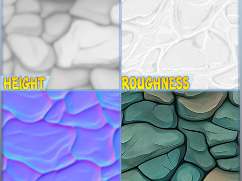 Stylized Stone Floor Seamless Texture CG 텍스쳐
