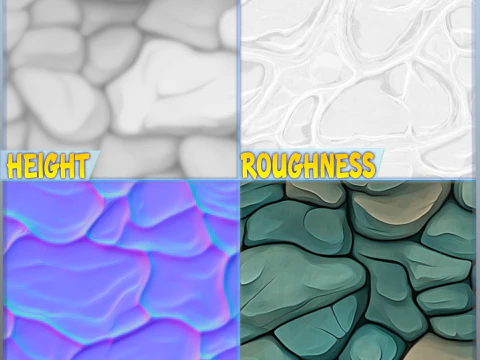 Stylized Stone Floor Seamless Texture CG Textures