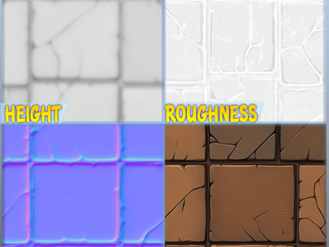 Stylized Tile Seamless Texture CG Текстуры