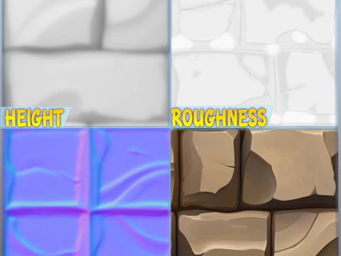 Stylized Tile Seamless Texture CG Textures