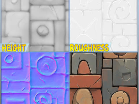 Stylized Wall Seamless Texture Tekstur CG