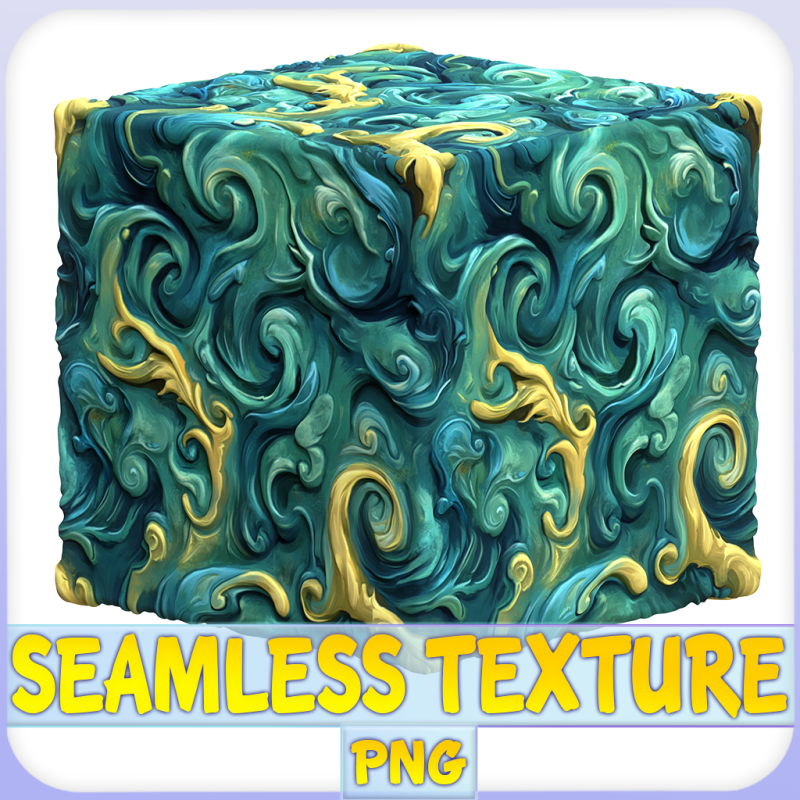 Stylized Water Seamless Texture CG Текстури .c4d .max .obj .3ds .fbx .stl .blend